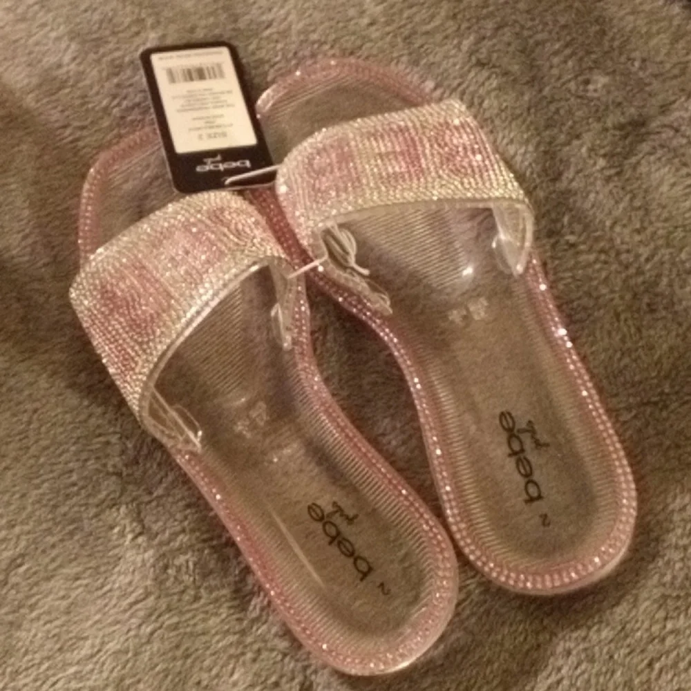 NEW BEBE GIRLS SLIDES SANDELS SIZES 2+4+12